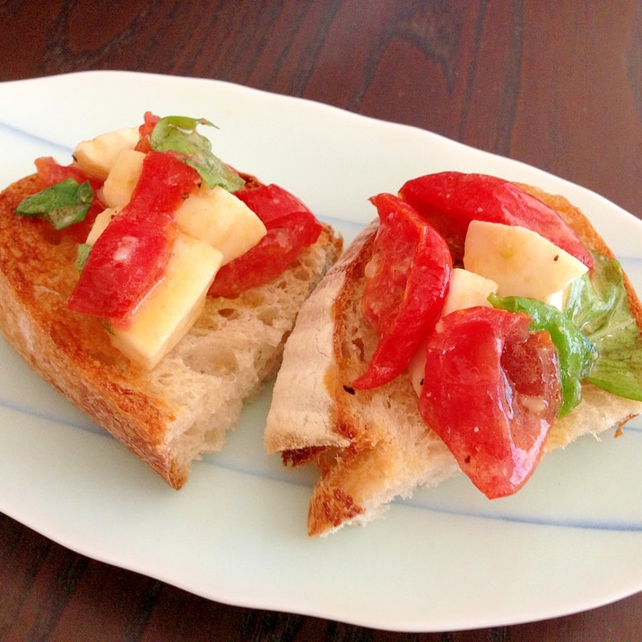 干しトマトとモッツァレラのブルスケッタ レシピ 作り方 By Naokoji0912 楽天レシピ